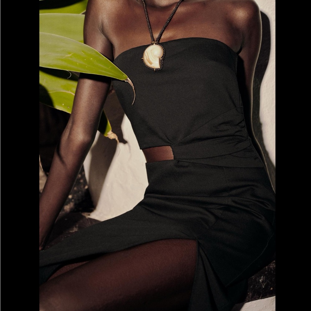 STRAPLESS MIDI DRESS - Picture 2 of 5